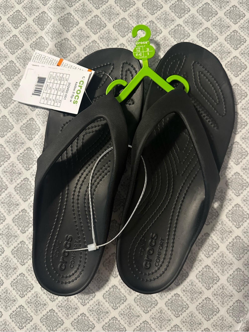 Black Crocs Kadee II flip flops
